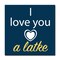 Crafted Creations Blue and Yellow "I love you a latke" Hanukkah Square Cotton Wall Art Decor 20" x 20"